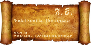 Nedelkovits Benignusz névjegykártya